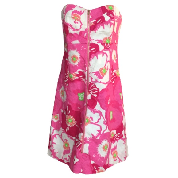 Lilly Pulitzer Wesley Zip Front Strapless Dress 10 - Picture 1 of 5